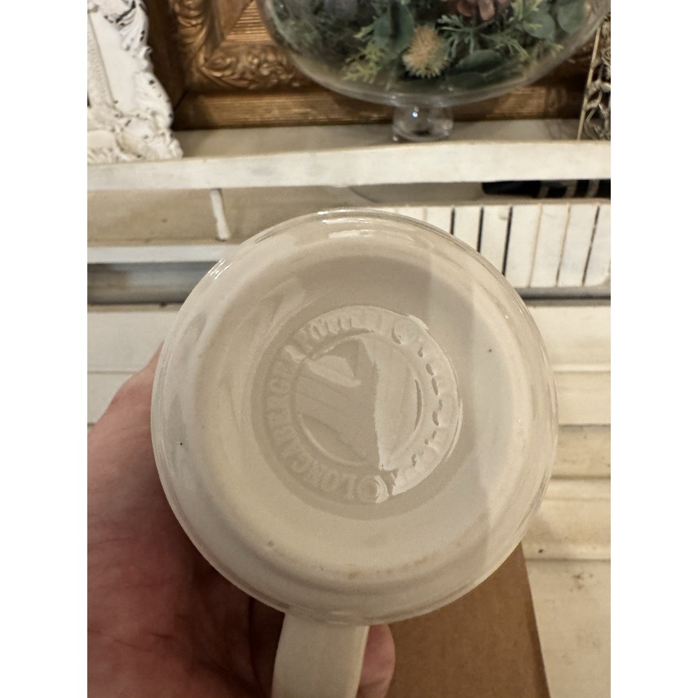 Longaberger Mug Vintage Cottage Basket New In Box Blue Stoneware Collectible - Picture 4 of 4